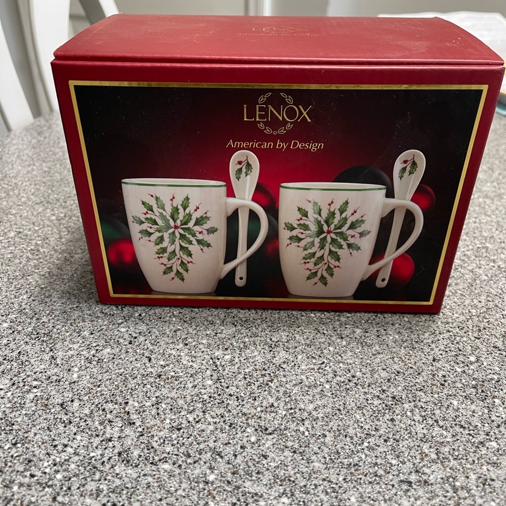 Lenox Christmas Cocoa Mugs - set of two